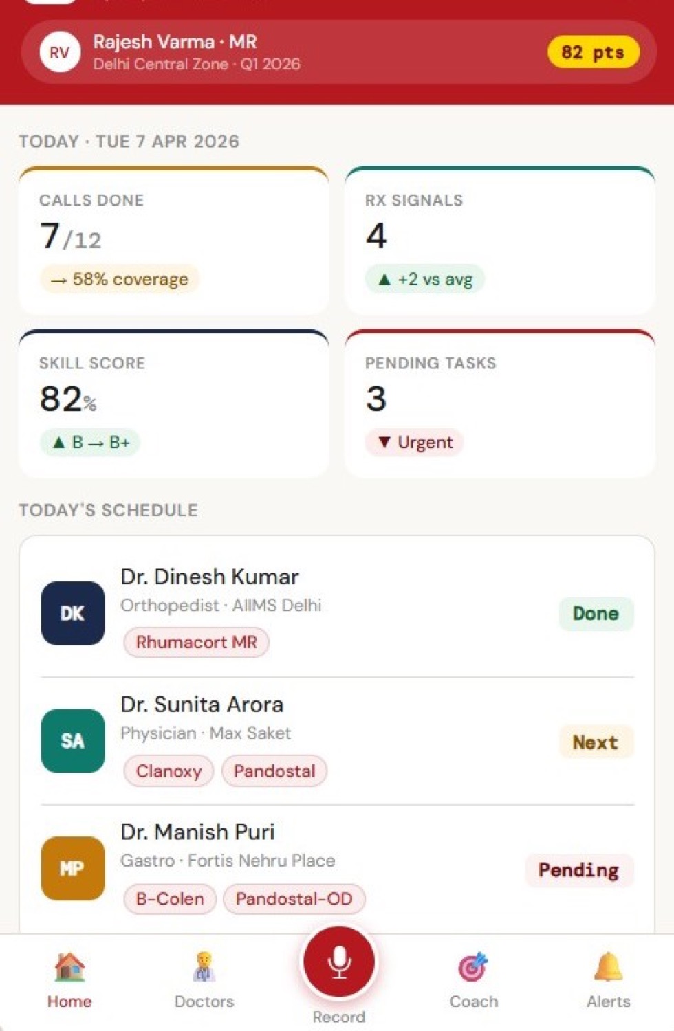 Pharos Signal, AI call coaching and live field intelligence for medical reps